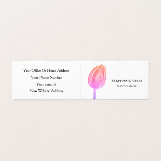 Floral Pink Tulips Art Wedding White Event Planner Visitekaartje