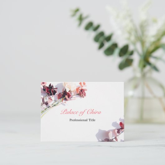 Floral Pink Visitekaartje (Staand voorkant)