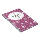 Floral Pink Watercolor Flowers Pattern Journal Notitieboek (Rechterzijde)