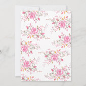 Floral Pink Waterverf Bridal Shower Kaart (Achterkant)