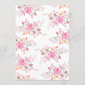 Floral Pink Waterverf Bridal Shower Kaart (Achterkant)