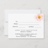 *~* Floral Pink Waterverf Daisy Heart Minimalist (Achterkant)