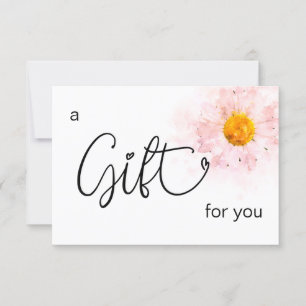 *~* Floral Pink Waterverf Daisy Heart Minimalist