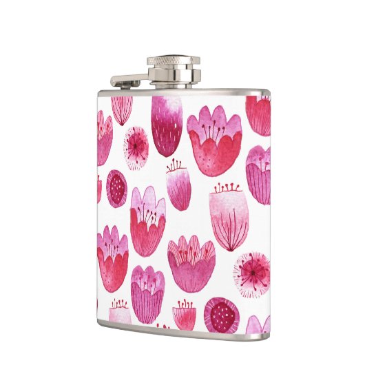 Floral Pink Waterverf Heupfles (Links)