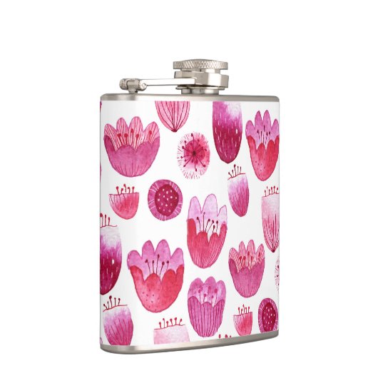 Floral Pink Waterverf Heupfles (Rechts)