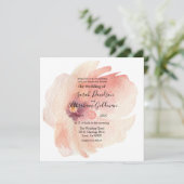 Floral Pink Waterverf Japanse bruiloft Kaart (Staand voorkant)