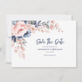 Floral Pink Waterverf Wedding Save the Date (Voorkant)