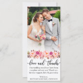 Floral Pink Weddenschap Foto kaart voor liefhebber (Voorkant)