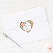 Floral Pink Weddenschap Hartelijk dank Hart Sticker (Envelop)