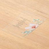 Floral Pink Wedding Acryl Uitnodigingen (Laagn)