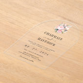 Floral Pink Wedding Acryl Uitnodigingen (Laagn)