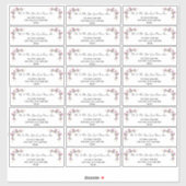 Floral Pink Wedding Adresetiketten Sticker (Vel)