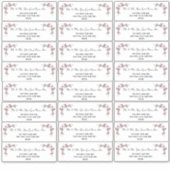 Floral Pink Wedding Adresetiketten Sticker (Voorkant)