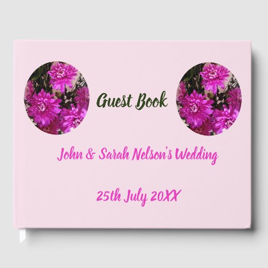 Floral Pink Wedding Gastenboek (Voorkant)