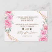 Floral Pink Wedding Informatiekaartje (Voorkant)