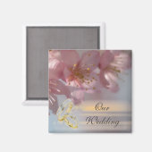 Floral Pink Wedding Magneet (Voorkant / Achterkant)