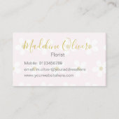 Floral Pink White Daisy Florist Professional Visitekaartje (Achterkant)