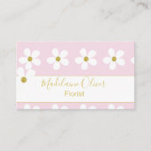 Floral Pink White Daisy Florist Professional Visitekaartje (Voorkant)