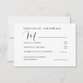 Floral Pink & White Waterverf Wedding RSVP (Achterkant)