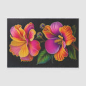 Floral Pink Yellow Botanical Illustratie Small Tissuepapier (Voorkant)