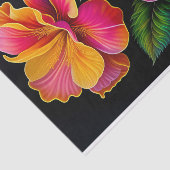 Floral Pink Yellow Botanical Illustratie Small Tissuepapier (Detail)