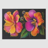 Floral Pink Yellow Botanical Illustratie Tissuepapier (Voorkant)