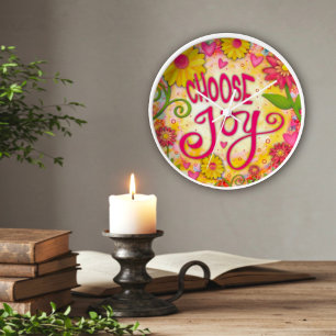 Floral Pink Yellow Kies voor Joy Quote Inspirvity