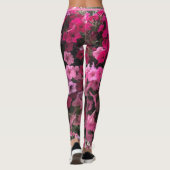 Floral Pinks Purples Green Garden personaliseren Leggings (Achterkant)