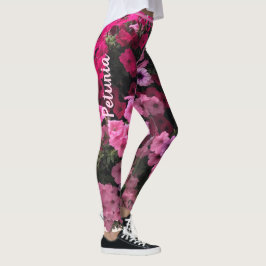 Floral Pinks Purples Green Garden personaliseren Leggings
