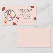 Floral Pinky Peach Visitekaartje met Logo (Voorkant / Achterkant)