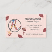 Floral Pinky Peach Visitekaartje met Logo (Voorkant)