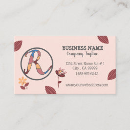 Floral Pinky Peach Visitekaartje met Logo