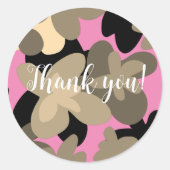 Floral pinky ronde sticker (Voorkant)