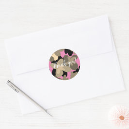 Floral pinky ronde sticker