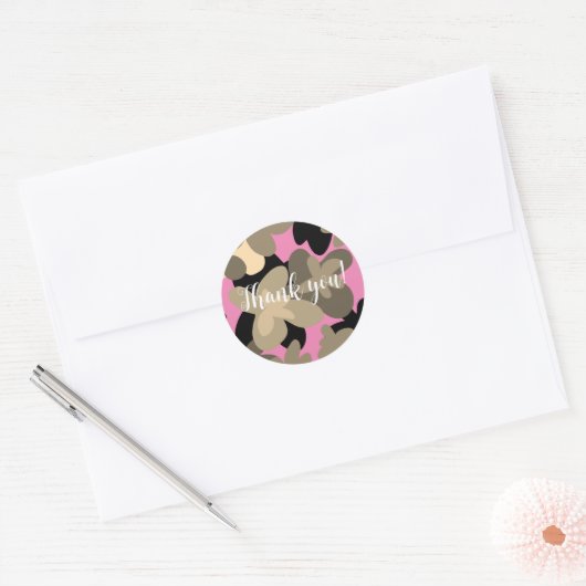 Floral pinky ronde sticker (Envelop)