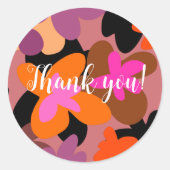 Floral pinky ronde sticker (Voorkant)