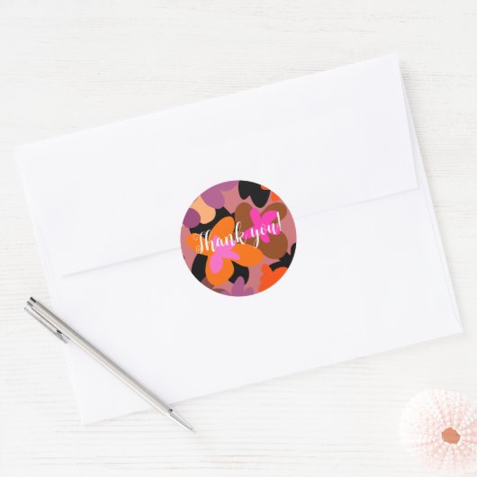 Floral pinky ronde sticker (Envelop)