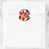 Floral pinky ronde sticker (Tas)