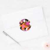 Floral pinky ronde sticker (Envelop)