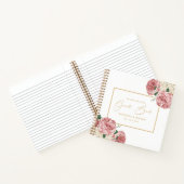 Floral Pioenen en Rozen Bruiloft Gastenboek Notitieboek (Binnen)