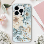 Floral Pioenennaam Ingeschreven Case-Mate iPhone Case