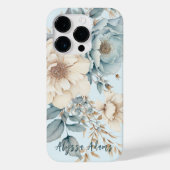  Floral Pioenennaam Ingeschreven Case-Mate iPhone Case (Achterkant)