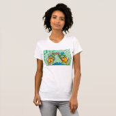 Floral Pisces Vis met bloemen T-shirt (Voorkant volledig)