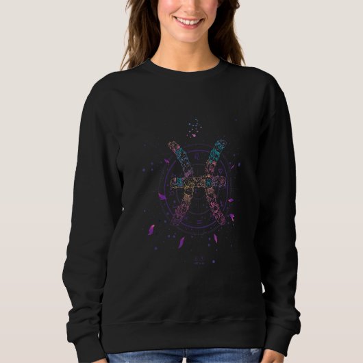 Floral Pisces Zodiac Sign Trui (Voorkant)