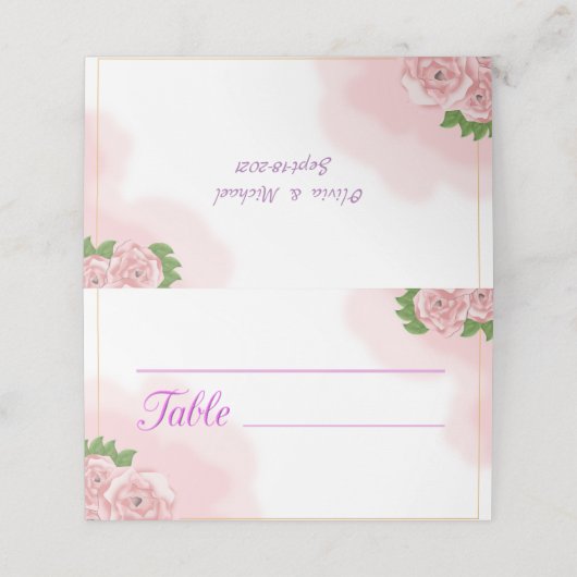 Floral Plaatskaartje (Buitenkant ongevouwen)