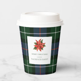Floral Plaid Botanische Kerst Tartan Papieren Bekers