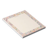 Floral Plaid “Grateful” Notepad –Pastel Stationery Notitieblok (Schuin)