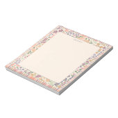 Floral Plaid “Grateful” Notepad –Pastel Stationery Notitieblok (Linkerzijde)
