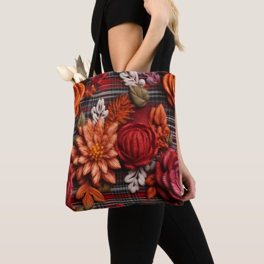 Floral Plaid Tas (Dichtbij)