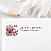 Floral Plain Elegant Modern Zwart Wit Minimalist Etiket (Insitu)